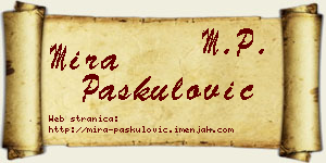 Mira Paskulović vizit kartica